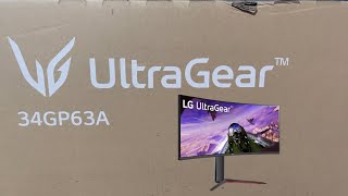 Unboxing Monitor LG UltraGear 34GP63AB [upl. by Venn]