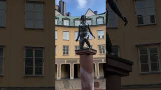 The Sculpture quotMorgonquot  Morning 1960 by Ivar Johnsson in Gamla Stan Stockholm Sweden [upl. by Ednutey]