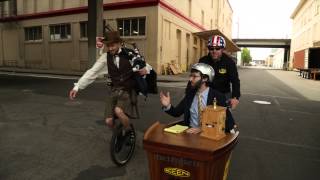 A Bagpiping Unicyclist The Unipiper amp Some Goats [upl. by Meris]