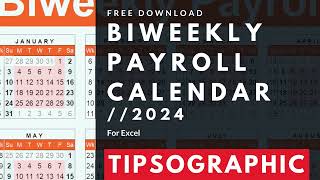 FREE Biweekly Payroll Calendar Excel  2024 [upl. by Tedda]