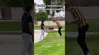 Cutting headphones prank🤣😭 [upl. by Nae]