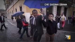 La Gabbia  Che sagoma Obama 30032014 [upl. by Llerdnam]