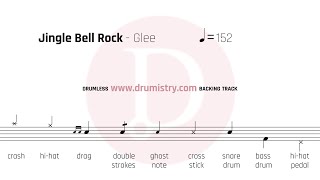 Glee  Jingle Bell Rock Drumless Karaoke Drum Score No vocals backing track [upl. by Hecklau329]