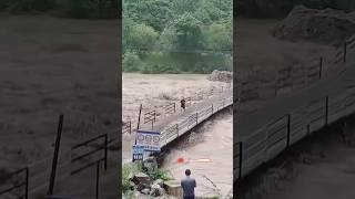 Shocking Bridge Collapse Due to Overflow Water Damage  Bridge Flooding Disaster [upl. by Lattie]