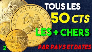 50 CENTIMESeuro cent LES  CHERS PAR PAYS amp DATES part2 [upl. by Thgirw]