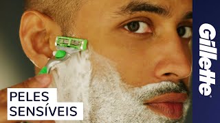 Como Fazer a Barba Em Peles Sensíveis EmCasa  Gillette MACH3 Sensitive [upl. by Bohs]