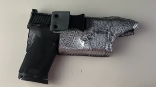 Making a leather holster  Smith amp Wesson MampP 20 PC 10mm with olight balder mini wet formed holster [upl. by Ahsital]