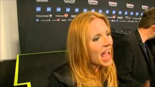 Eurovision 2014 Interview with Valentina Monetta San Marino after qualifying for the final [upl. by Sessler]