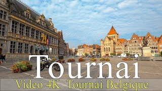 Tournai  Belgique  4K  walking  City of Tournai  Virtual tours [upl. by Ettennek]