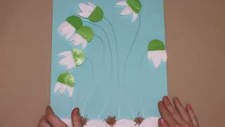 How to make paper flowers with cotton pads childrens crafts spring flowers [upl. by Octavla]