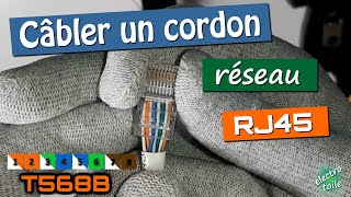 Fabriquer un câble réseau RJ45 droit avec un câble Ethernet FS catégorie 5e UTP  Tutoriel [upl. by Bej]