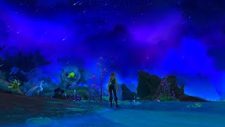 Eternal Night Stars Meteor Shower Lagoon  Nature Cricket Sounds amp Music  World of Warcraft Fishing [upl. by Patric]