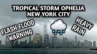 BROOKLYN NY  State of Emergency Tropical Storm Ophelia Flash Floods 7quot Heavy Rain LIVE NYC [upl. by Allveta]