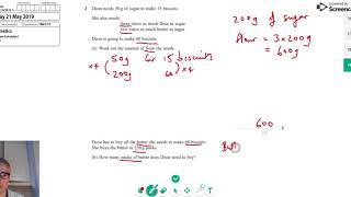 Proportionality in Recipes Edexcel 2019 Maths GCSE Higher Tier Paper 1 Question 2 [upl. by Norward956]