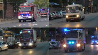 Verpuffung in Kirmeszelt Einsatzfahrten Feuerwehr Rettungsdienst Polizei und THW in Miltenberg [upl. by Sucramd282]