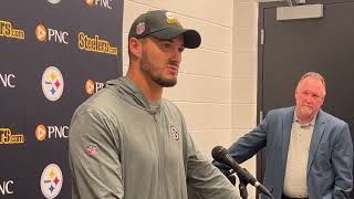 Mitch Trubisky Discusses Steelers Second Half Breakdown vs Browns [upl. by Eniamert]