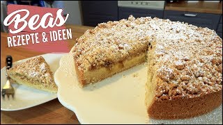 Schneller Streuselkuchen  Rezept mit Pudding und Konfitüre  Krümelkuchen backen [upl. by Yanad]