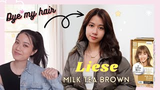 Dye my hair at home with Liese Milk Tea Brown color gone wrong [upl. by Haidebej737]