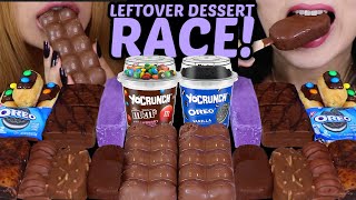 ASMR LEFTOVER DESSERT RACE MampMS OREO CRUNCH CUPS MINI MAGNUM ICE CREAM BUBBLY CHOCOLATE FERRERO [upl. by Setiram]