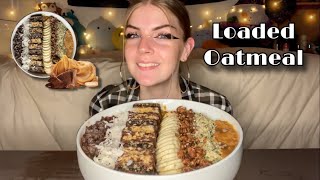 LOADED OATMEAL MUKBANG Vegan No Talking [upl. by Guenevere]