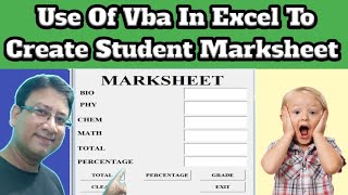 Use Of Vba In Excel To Create Student Marksheet  Excel Data Entry Form For Fresher [upl. by Adnulahs]