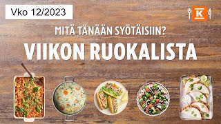 Viikon 12 ruokalista  Katso nopeat vinkit  KRuoka [upl. by Amekahs137]