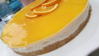 cheesecake orange sans cuisson sans gelatine facile et rapide [upl. by Mori241]