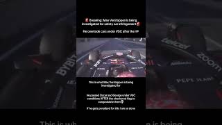 Max Verstappen Investigated in Baku for Undertaking Under Safety Car f1 formula1 maxverstappen [upl. by Tormoria]