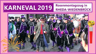 Karneval 2019 Rosenmontagszug RhedaWiedenbrück [upl. by Nork]