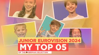 🇩🇪 German National Selection • My top 05 Junior Eurovision 2024 [upl. by Annaik]