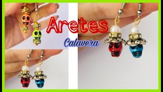 Como hacer ARETES de CALAVERA 💀 Halloween 🎃 [upl. by Mareah759]