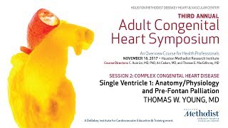 Single Ventricle 1 AnatomyPhysiology and PreFontan Palliation THOMAS W YOUNG MD [upl. by Nerred]