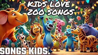 FUN SONG FOR KIDS  ZOO RYHMES FOR NURSERY AND PRESCHOOL  zoo song for kids viralvideo [upl. by Nyrok]