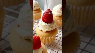 Strawberry Cupcakes cream cheese frosting shorts strawberrycake strawberrycupcakes recipe [upl. by Ezarra]