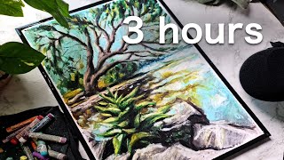 ASMR 3 Hours of drawing with pastels triggering sounds no talking [upl. by Egerton]