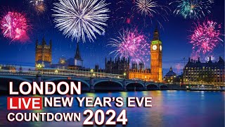 London Live 🔴 New Year Celebrations 🎆 Fireworks ✨ Countdown 2024 [upl. by Eilegna]