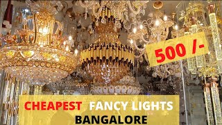 Cheapest fancy light market in Bangalore  fancy hanging crystal lights  Cheap and best  vlog 4 [upl. by Ybbor698]