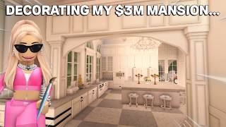 FINISHING BUILDING MY 3M MANSION IN BLOXBURG Part 3 [upl. by Esiralc]