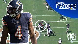 D’Andre Swift’s day vs Panthers powered by great blocking  Thayer’s Playbook  Chicago Bears [upl. by Enyawd]