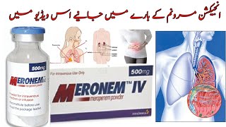 Meronem Injection Uses and Side Effects in Urdu Hindi Meropenem 500 mg Antibiotic injection uses [upl. by Ahsitan]