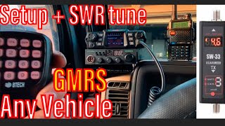 How To Setup ANY GMRS Radio Antenna  SWR TUNING In My Jeep Wrangler TJ  BTECH Mobile GMRS50X1 [upl. by Ynottirb689]