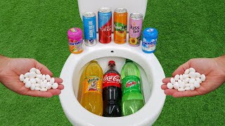 Big Coca Cola Fruko Yedigün and Mentos VS Popular Sodas  Fuse Tea Dark Blue in the toilet [upl. by Rudelson889]