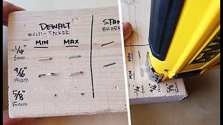 DEWALT 5in1 Multitacker amp Brad Nailer POWER TEST vs Stanley Sharpshooter Staple Gun [upl. by Cr]