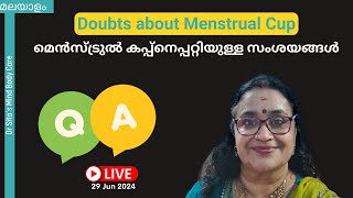 Doubts about Menstrual Cup Q amp A Live Session drsita shorts malayalam [upl. by Lasser166]