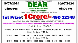 🔴 Evening 0800 PM Dear Nagaland State Live Lottery Result Today ll Date10072024 ll [upl. by Fanchet628]