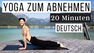 YOGA ZUM ABNEHMEN  20 Minuten Flow für den ganzen Körper I Dehnen Kraft amp volle Power Deutsch [upl. by Aicilic]