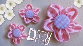 Tutorial Come Realizzare un Fiore di Stoffa  DIY Pink Fabric Flower [upl. by Ihteerp]