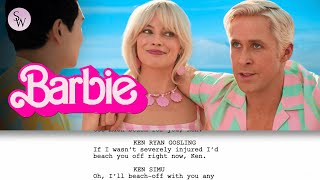 Barbie Script to Screen  Margot Robbie amp Ryan Goslings Beach Off Scene [upl. by Eirehc915]