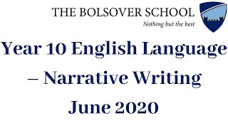 Year 10 English Language – Narrative Writing  The Bolsover School [upl. by Ennaeus]