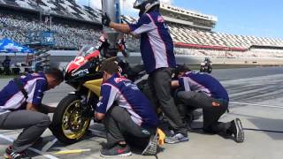 Jake Gagne SlowMo Daytona 200 Pit Stop [upl. by Adgam232]